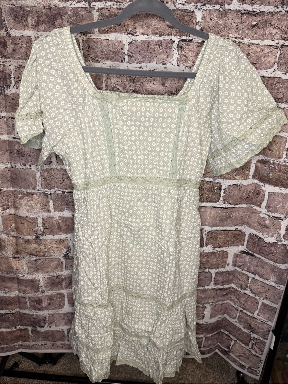In Loom Sage Green Floral Midi Dress